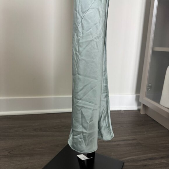 Reformation Anaiis Silk Maxi Dress NEW Aquamarine Open Back High Neck Size 4 - Picture 5 of 7